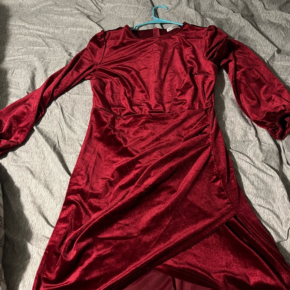 Elegant Velvet Red Dress